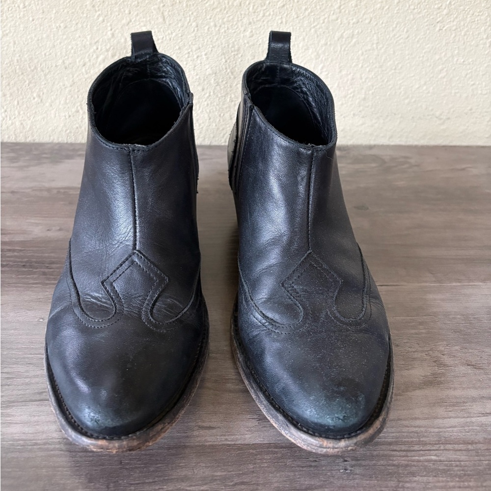 Golden Goose Black Leather Ankle Boots Size 38 - Picture 4 of 11
